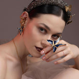 Maxi Ring Mariposa Azul Gold