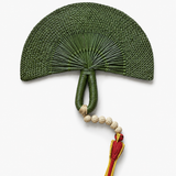 Hand Fan Verde con pájaro