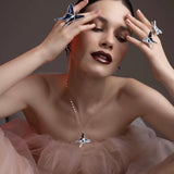 Maxi Ring Mariposa Azul Gold