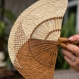 Hand Fan Natural y Marron