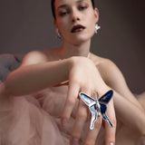 Maxi Ring Mariposa Azul Gold