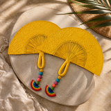 Hand Fan Amarillo arcoíris