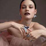 Maxi Ring Mariposa Azul Gold