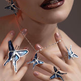 Maxi Ring Mariposa Azul Gold