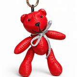 Charm Bag Cuero Oso Rojo