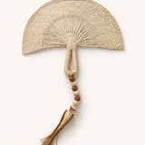 Hand Fan Natural con pájaro